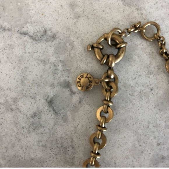 Vintage J CREW Gold, Diamond/Stone Statement Necklace - Picture 4 of 5